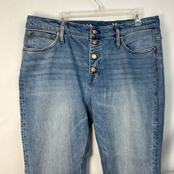 J. Crew BF707 Button Fly Demi Boot Cut Cropped Jeans size 34 - Picture 3 of 15